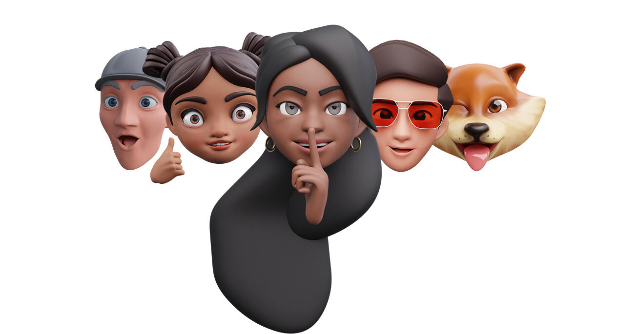 HEADZ - 3D heads assets as alternative to Apple Memojis Preview of HEADZ 3D illustration library.