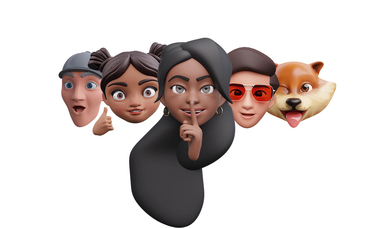 Various 3D heads in Blender as memojis 3D heads as an alternative to Apple memojis