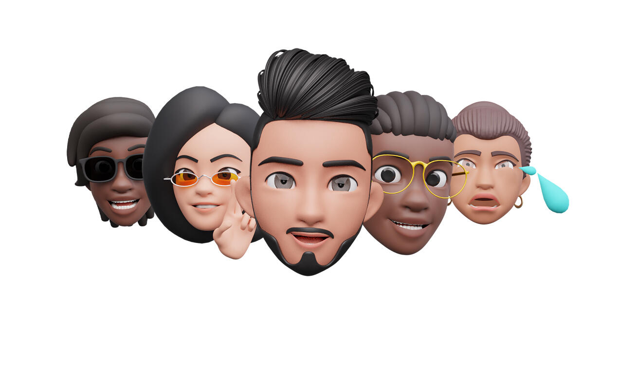 Adults 3D heads Adults 3D heads as an alternative to Apple memojis