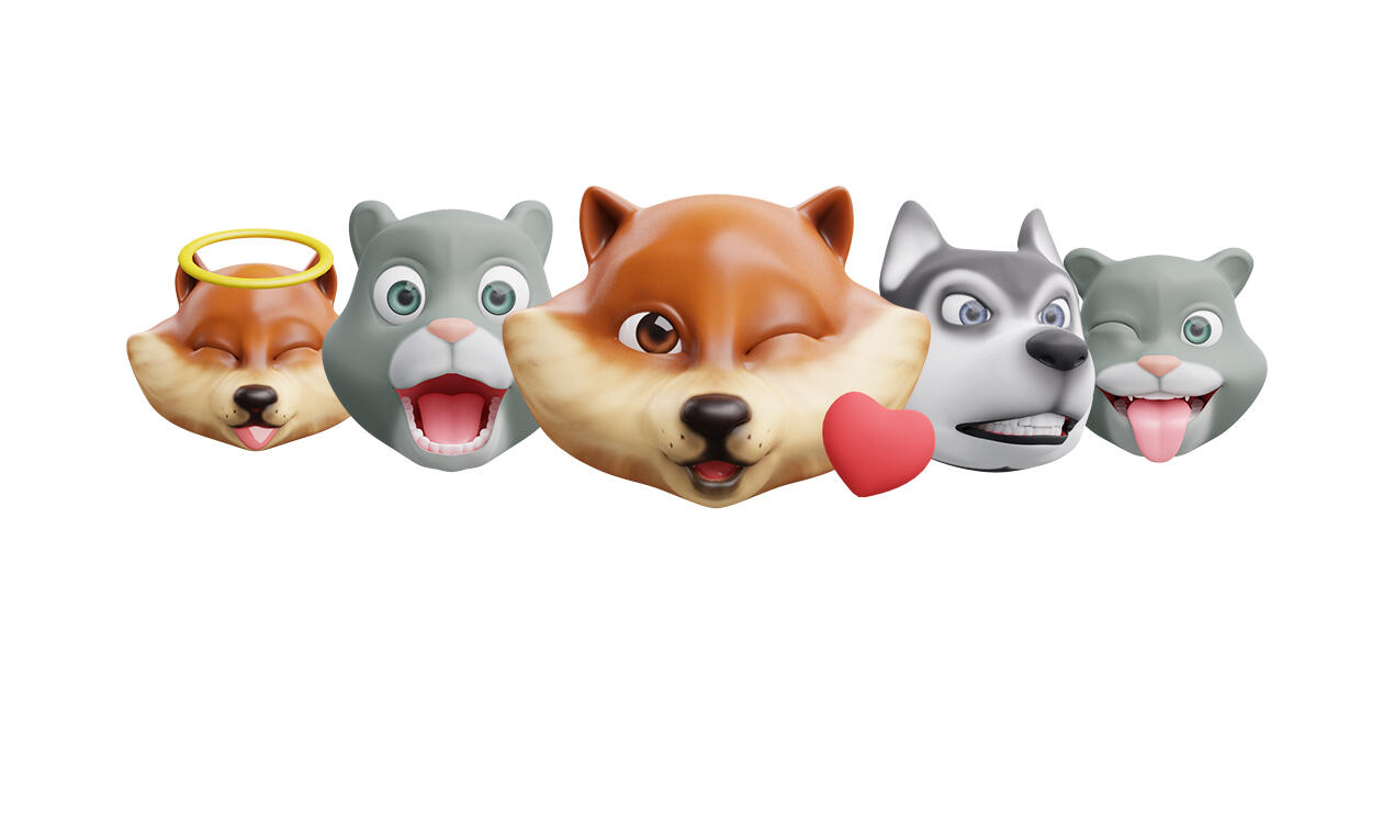 Pets 3D heads Pets 3D heads as an alternative to Apple memojis